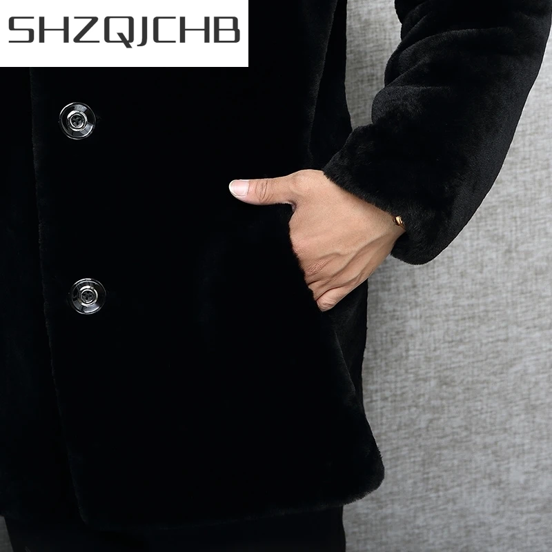 

JCHB 2021 Real Fur Winter Coat Jacket Men Real Mink Fur Collar Sheep Shearling Fur Coat Warm Wool Jackets Veste Homme L18101S YY