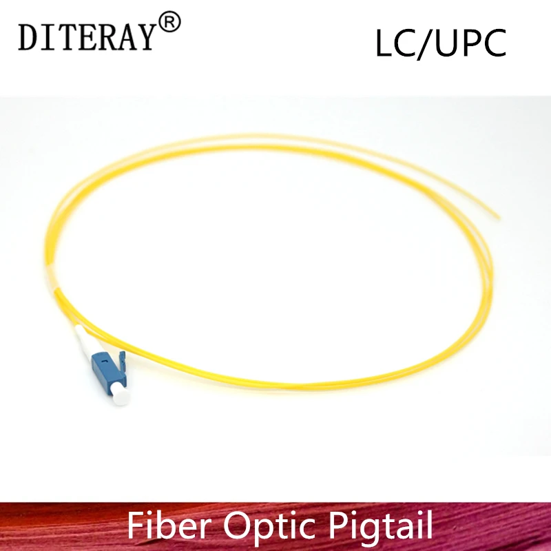 50PCS/LOT Simplex LC/UPC 9/125 Single Mode Fiber Optic Pigtail, 0.9 mm PVC Outer Jacket 1.5M