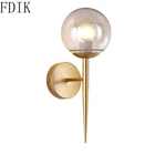 Современная настенная лампа из золотого стекла, винтажные светодиодные светильники для дома, гостиной, спальни, кухни, коридора, декоративсветильник освещение в стиле лофт