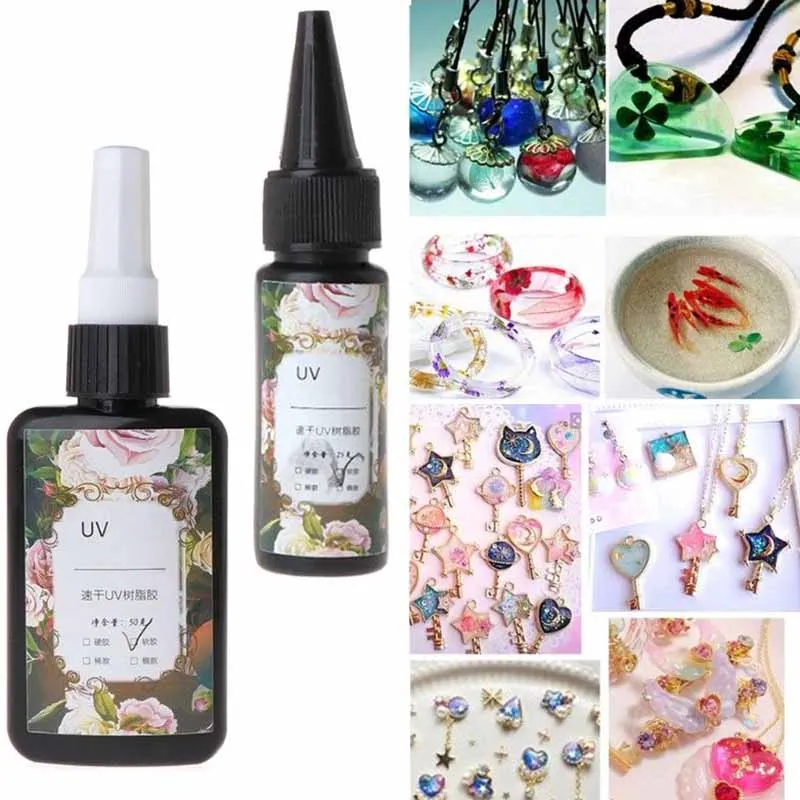 50 г Ультрафиолетовый твердый клей для поделок из ультрафиолета прозрачный