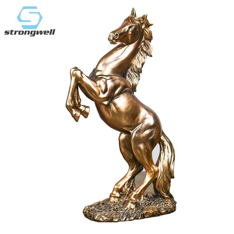 Strongwell ностальгические золотые статуи лошадей аксессуары для домашнего декора