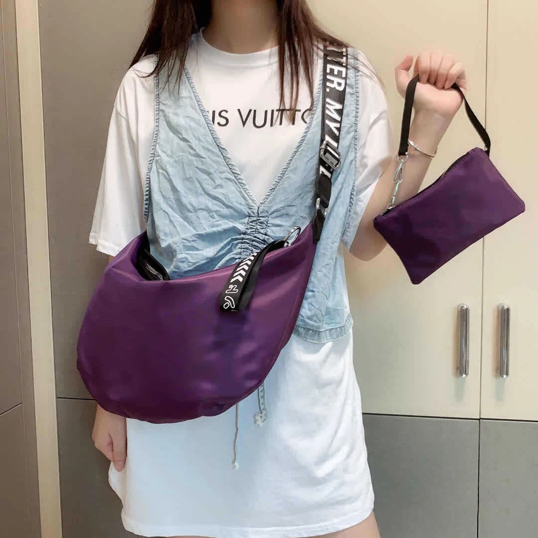 

LIKETHIS Fashion Letter Strap Crossbody Bag for Women Famous Branded Designer Large Capacity Black Hobos Shoulder Messenger Bags