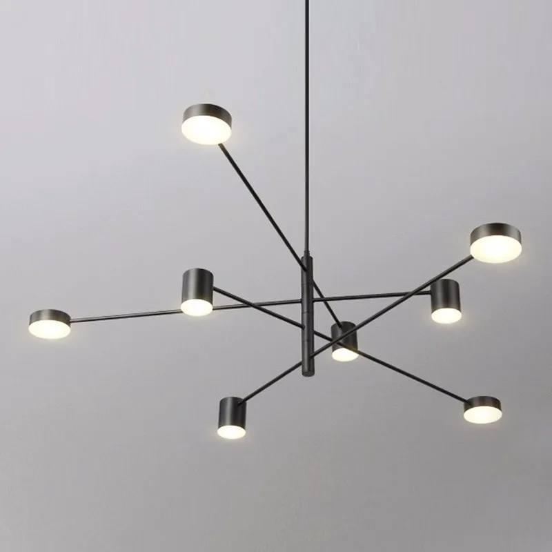 Lámpara de araña LED moderna para sala de estar, iluminación para comedor, luz de suspensión, color negro y dorado, Lustre
