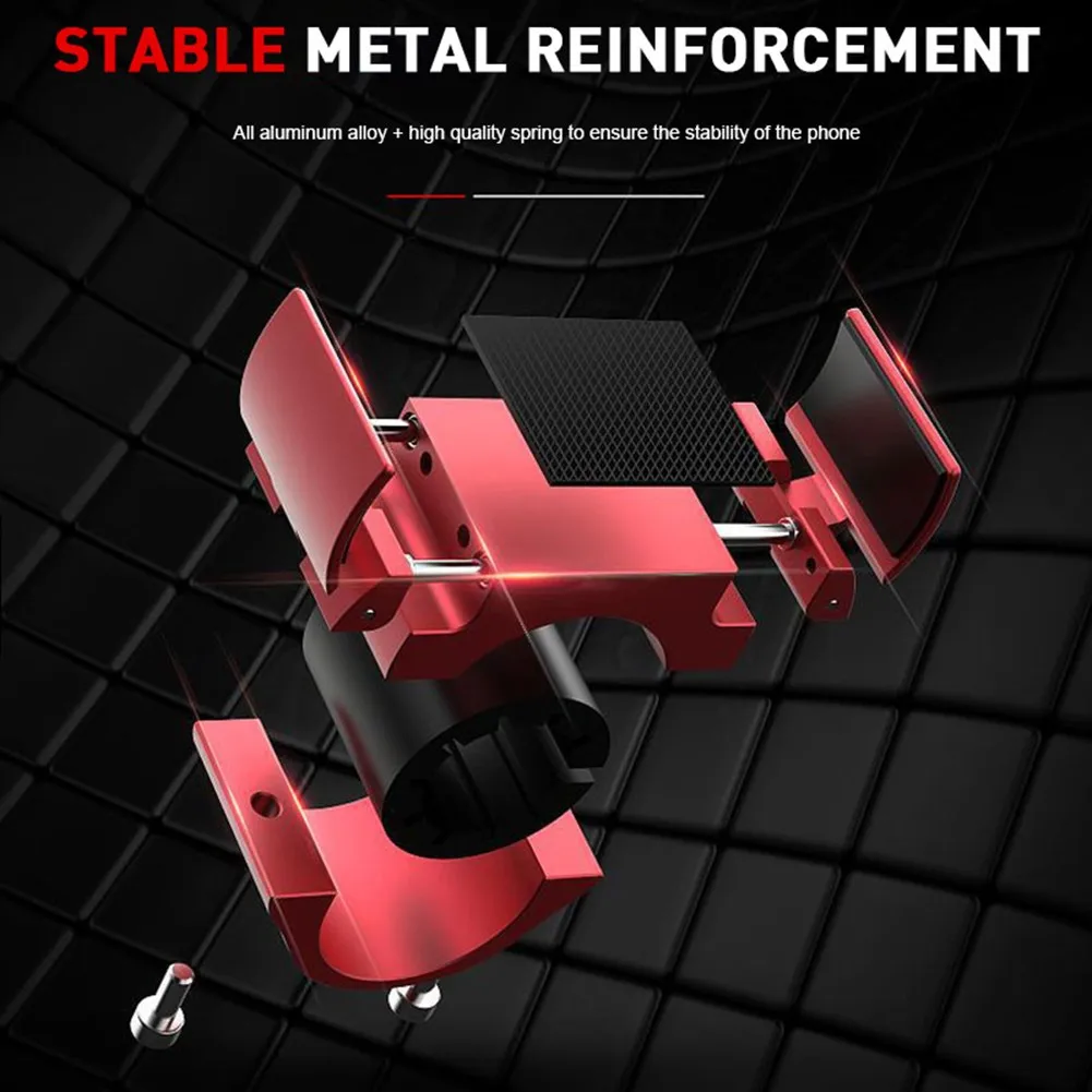 

10mm/0.39'' Bike Phone Mount 2.17 X 1.57 X 2.13inch Phone Holder Aluminium Alloy 1pc Lightweight