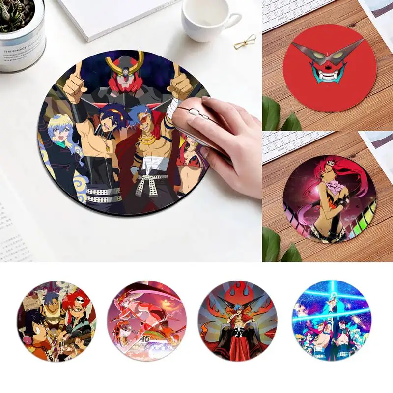

YNDFCNB Gurren Lagann Unique Desktop Pad Game Mousepad Comfortable Round Mouse Pad Planet Series Mat Desktop DIY Custom desk mat
