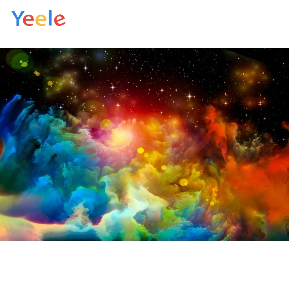 Yeele Colorful Cloud Starry Sky Scene Backdrop Newborn Baby Portrait Photography Background For Photo Studio Photophone Vinyl |