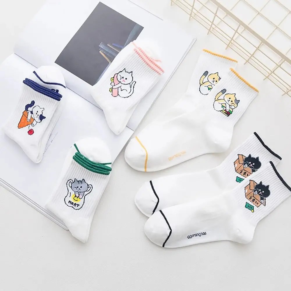 

Новые милые носки с мультяшным котом, животными, крутые хлопковые удобные мужские и женские носки, уличные спортивные простые Чулочные изде...