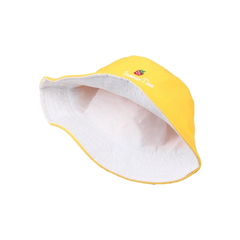 Летняя Панама с принтом шляпа вышивкой желтая в рыбацком стиле хип хоп Харадзюку