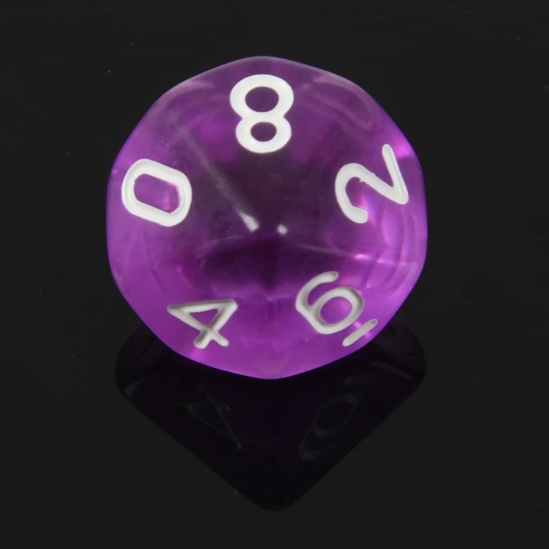 10-Dices D10 10-сторонняя игральная кость из драгоценного камня для РПГ Подземелья и Драконы настольные игры прозрачный синий