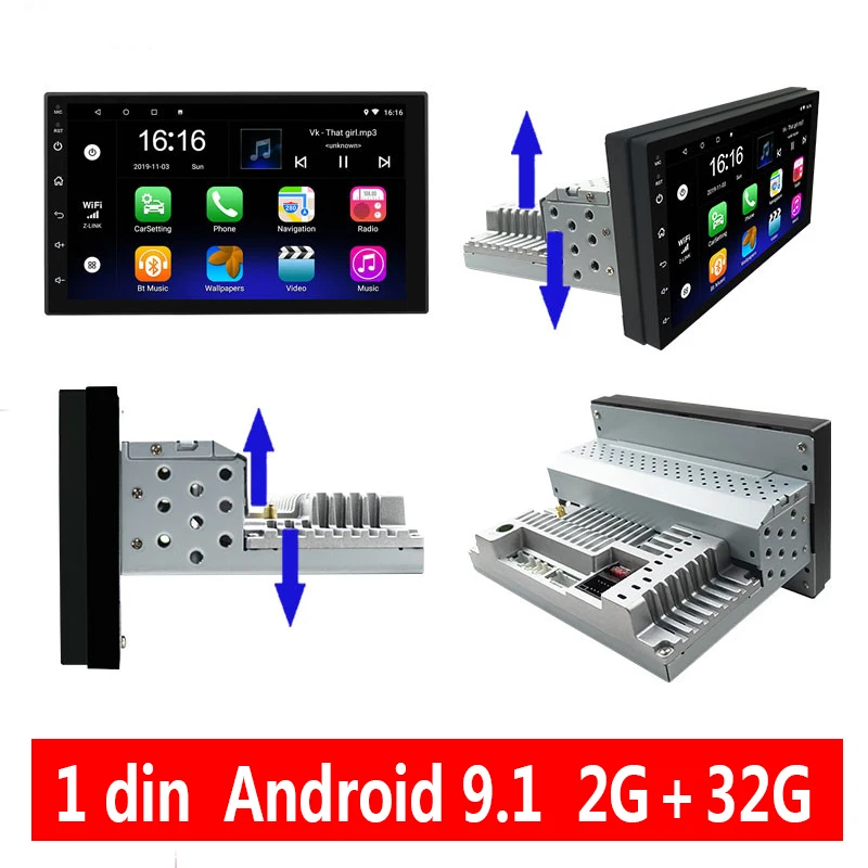 Универсальная мультимедийная система 1Din Автомобильная магнитола с 7 дюймовым IPS