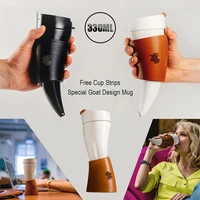 ad55 230ml cup goat horn coffee mug stainless steel liner vacuum insulation cup