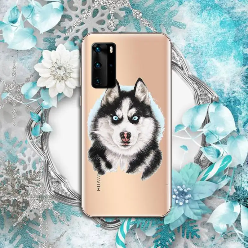 

Husky Kawaii Wolf cute Phone Case Transparent for Huawei P honor 8 10i 20 30 40 smart 2019