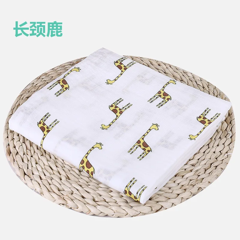 Giraffe 1 шт., хлопок, муслин, детские пеленки, мягкие одеяла для новорожденных, для ванной, марля, Детская накидка, спальный мешок, чехол для коляски, игровой коврик - Цвет: Giraffe