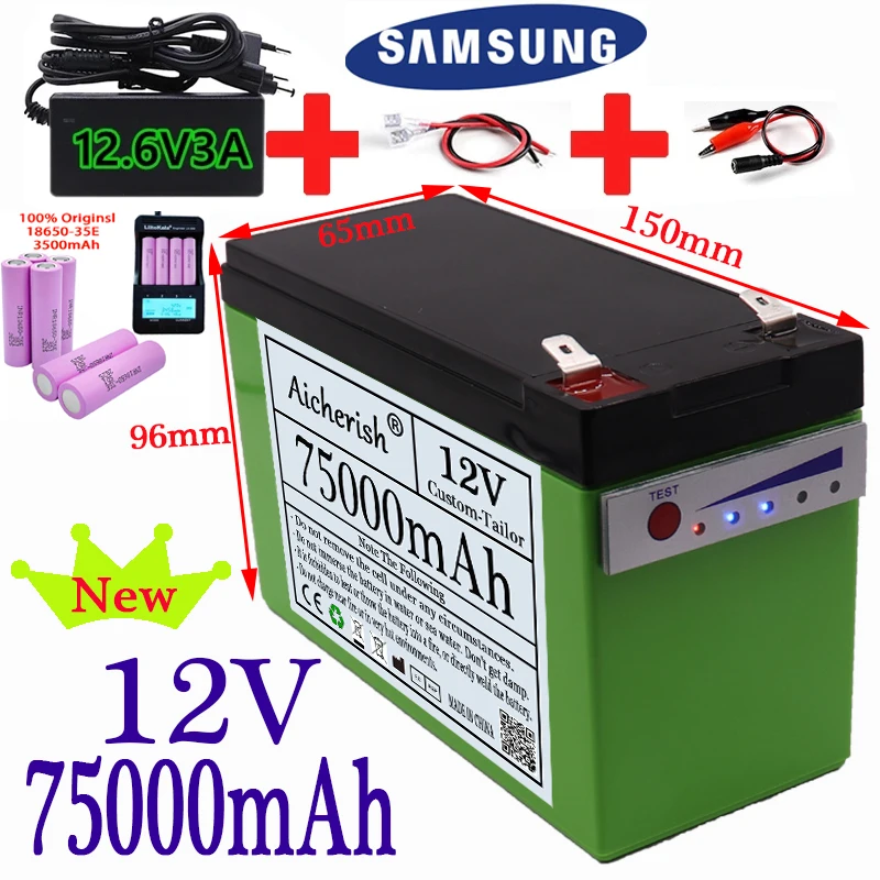 

Electric Bicycle 12V 85Ah E-Scooter BMS For Children's E-Car Toy Sprayer Scale Access Control 18650 Li-Ion Rechargeable Battery