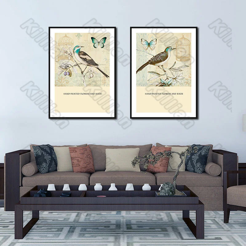 

Simple and Beautiful Bird Animal Nostalgia Canvas Painting Posters and Print Murals Style for Living Room and Decoration