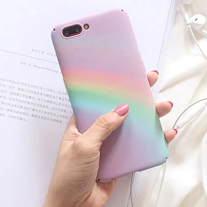 Радужный градиентный телефонный чехол для iPhone X Xr Xs Max цветной бампер 7 8 6 6S Plus