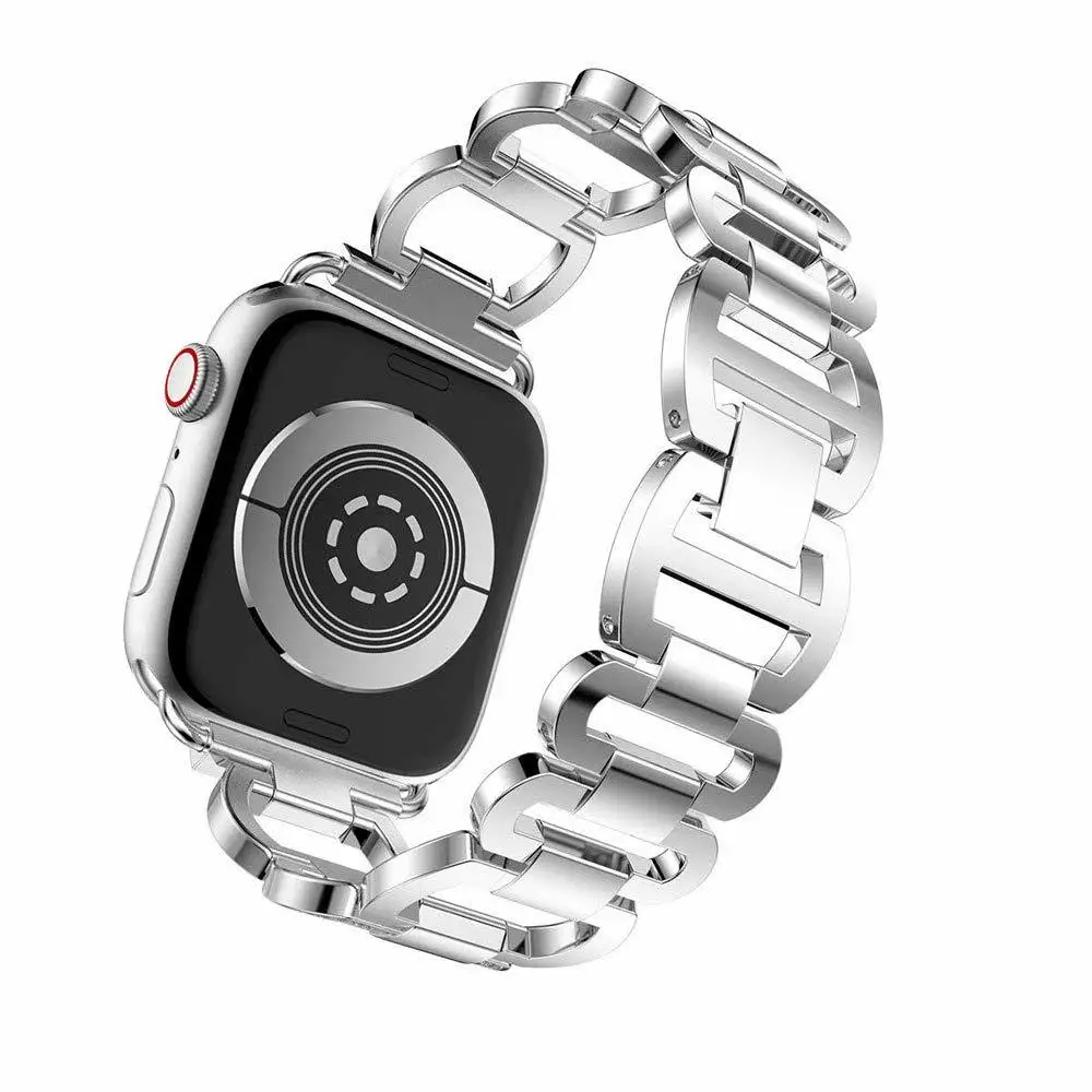 Бриллиантовый ремешок из нержавеющей стали для Apple Watch 42 мм 38 мм 40 мм 44 мм серия 5 4 женский ювелирный браслет для iWatch 3 2 1