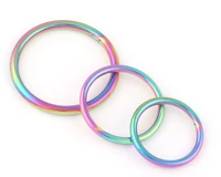 25 38mm rainbow metal loops round o ring welded formed strap buckle ring making handbag purse bag webbing for hardware supplies