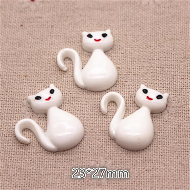 10pcs Resin Halloween Black/White Cat Flatback Cabochon Miniature Art Supply Decoration Charm Craft 23*27mm | Дом и сад