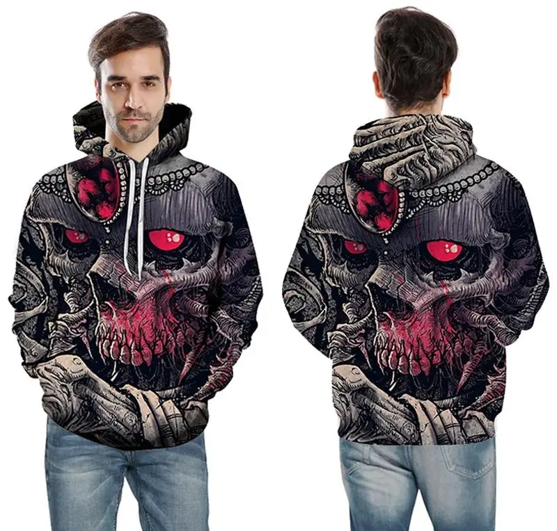 Лидер продаж осенние толстовки с принтом черепа и красных глаз для бодибилдинга