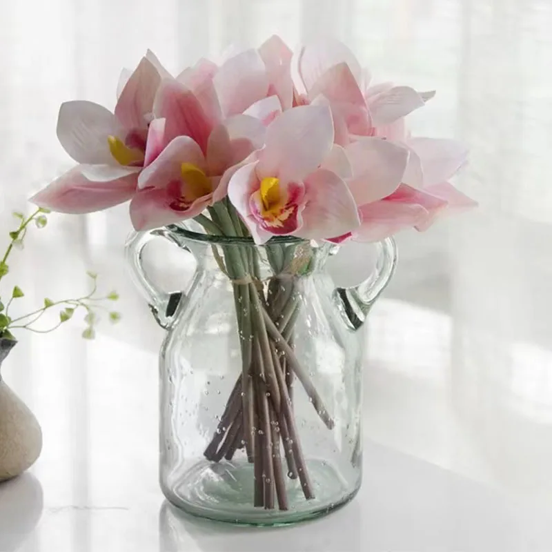 

BI real hand feeling 4 branches a sheet of film, Huilan simulation hand, Zha Huilan hand holding flower table with flowers and f