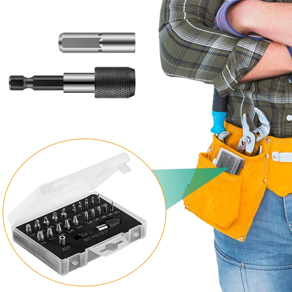 

22Pcs Damaged Screw Extractor Drill Bits Guide Set HSS Broken Speed Out Easy out Bolt Stud Stripped Screw Remover Tool Bit