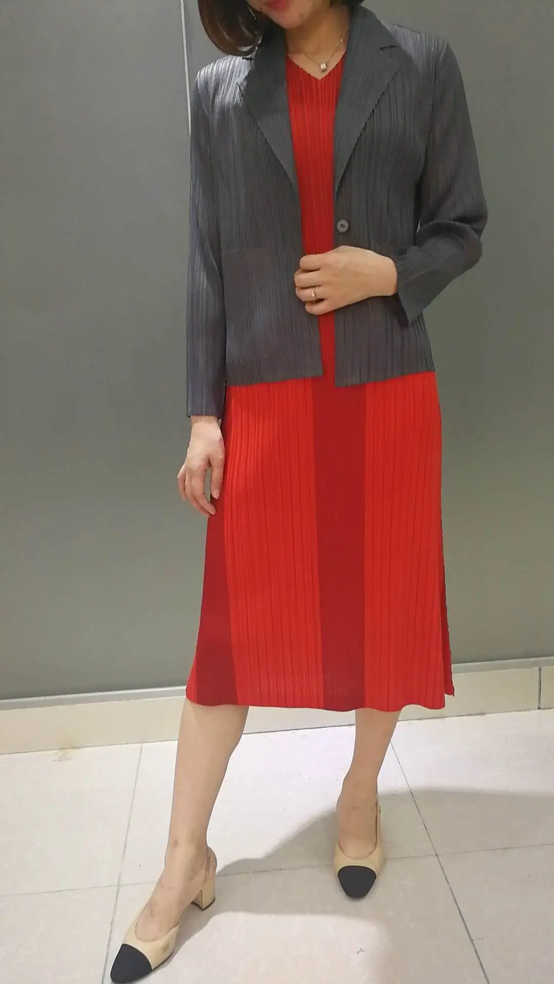 

Miyake Fold Perfect Slim Fit Business Suit Collar Coat