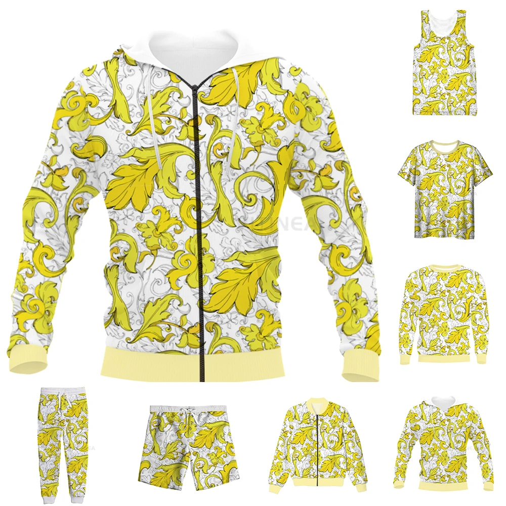 

New Funny 3D Full Print Gold Zigzag Greek T-shirt/Sweatshirt/Zip Hoodies/Thin Jacket/Pants Four Seasons Casual Suit V62