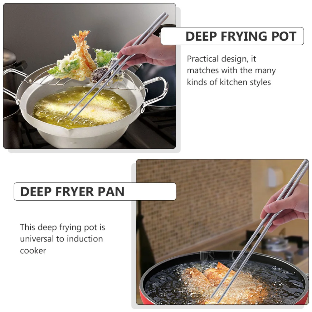 

1 Set Household Frying Pot with Stainless Steel Deep Fryer Pan