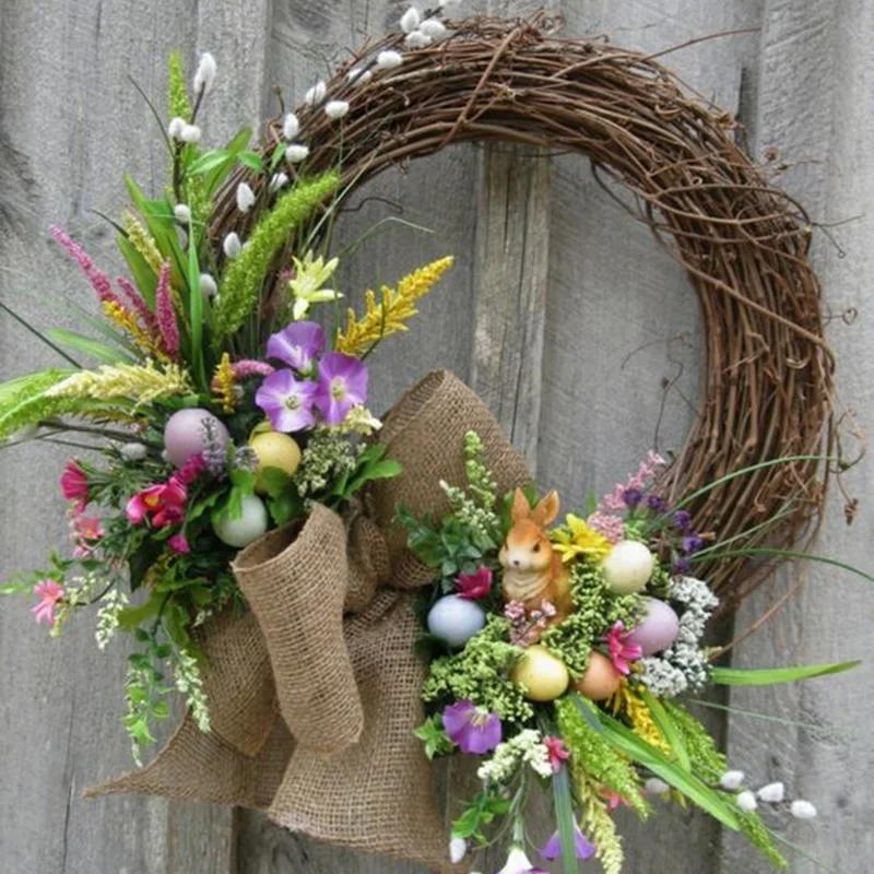 Может занять от 10 до 30 см пасхальное украшение венок украшения из ротанга