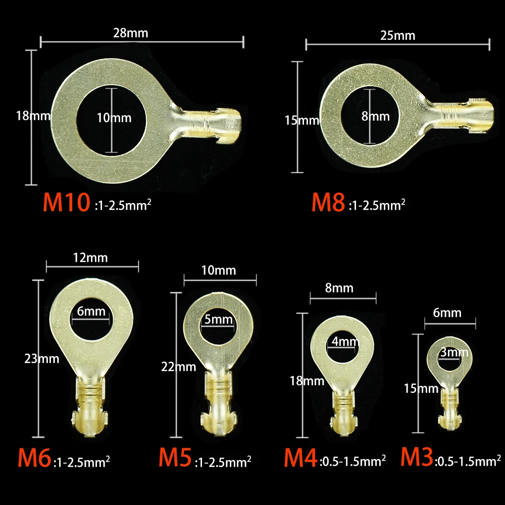 Обжимные круглые клеммы соединитель провода круглого кабеля холодное