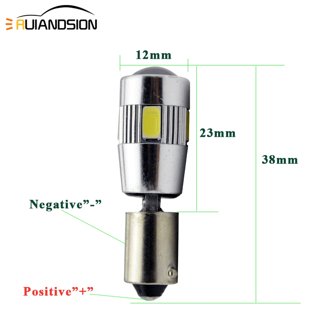 10x2 Вт H6W BAX9s 6SMD светодиодный 5630 433 BA9S T4W BAY9S H21W Canbus лампа индикатор заднего хода