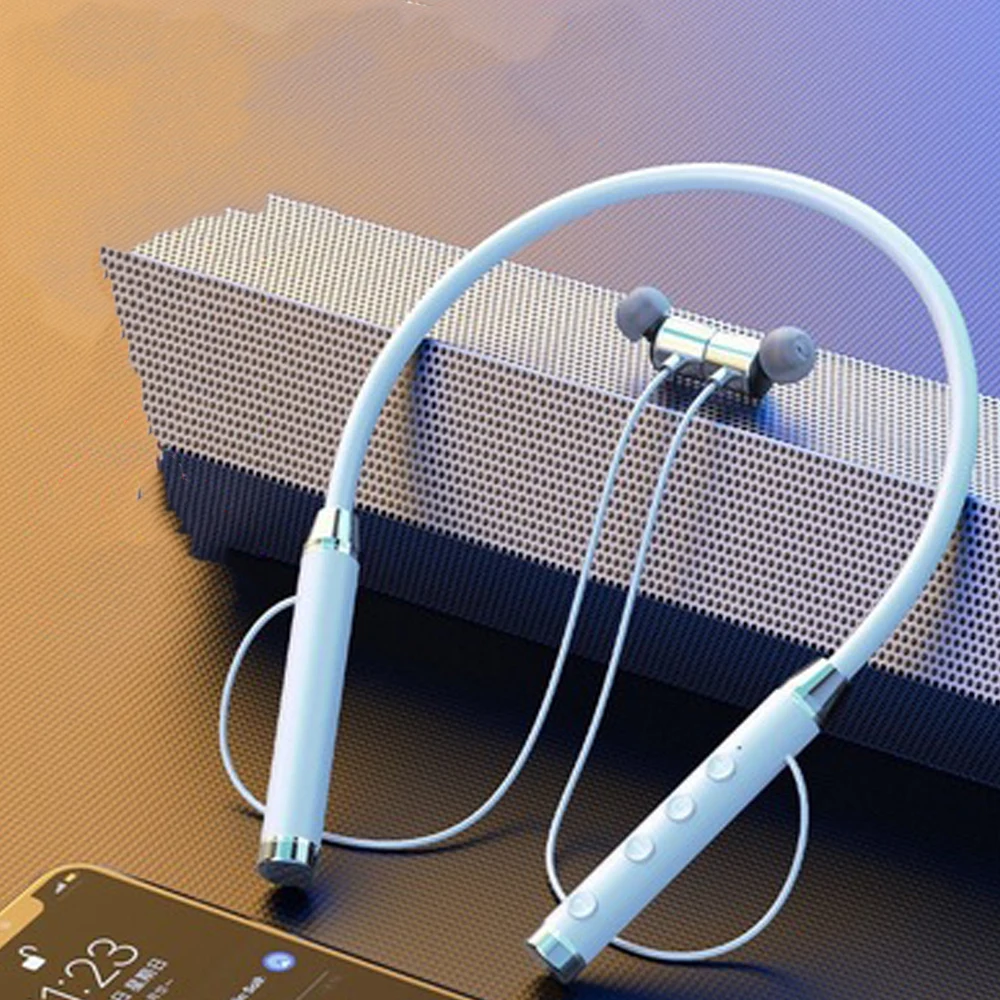 

Беспроводная Bluetooth гарнитура Спорт Бег стерео Bass In-Ear ухода за кожей Шеи висит шеи гарнитура для OPPO Huawei Xiaomi Vivo мобильный телефон