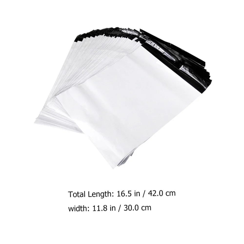 

100pcs Postal Mailing Envelope Durable Thickened Post Courier Bags (White)