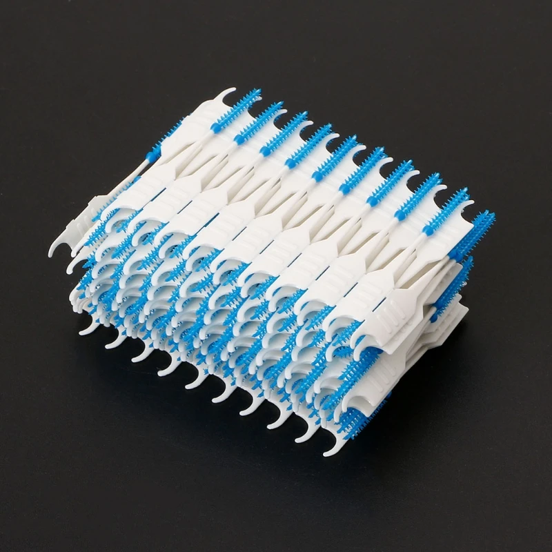 

20-200pcs Double Floss Head Hygiene Dental Silicone Interdental Brush Toothpick