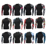 new mens compression sports shirt long sleeve quick dry running t shirt gym fitness yoga suits workout clothes size s 4xl