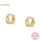 CANNER простые двухслойные глянцевые серьги обручи из стерлингового серебра 925 пробы, серьги для женщин, серебряные ювелирные изделия, серьги Aretes De Mujer