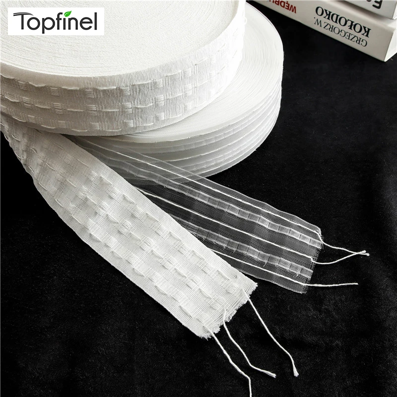 

Topfinel White Curtains Pinch Pleat Tape For Curtains Accessories Hooks Curtain Header Ribbon Thickening Strap