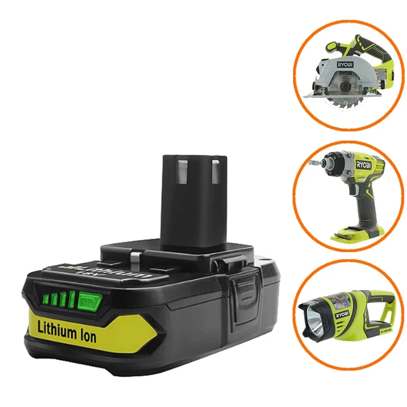 

2000/3000mAh 18V Replacement Battery for Ryobi Chargeable Power Tools P104 P105 P102 P103 P107 Lithium Ion Rechargeable Battery