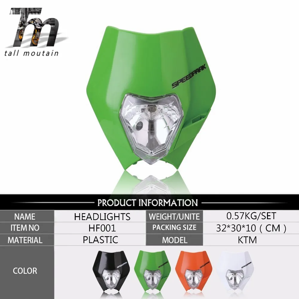 

FREE SHIPPING 4 color Motorcycle Dirt Bike Motocross Supermoto Universal Headlight Fairing for SX EXC
