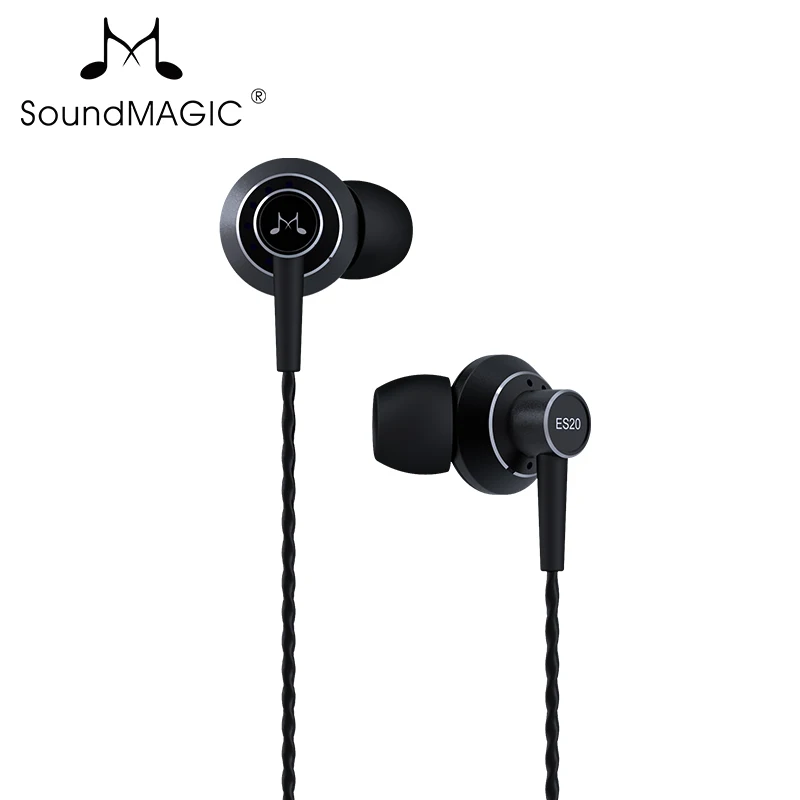 Black Оригинальные наушники SoundMagic ES20, наушники-вкладыши, Звукоизолирующие наушники, наушники с большим блоком - Цвет: Black