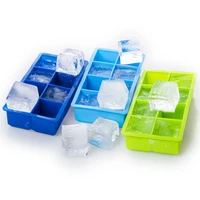 hot 8 grid silicone ice cube with lid ice cube mold household ice maker food supplement box kitchen bar accessories dropshipping