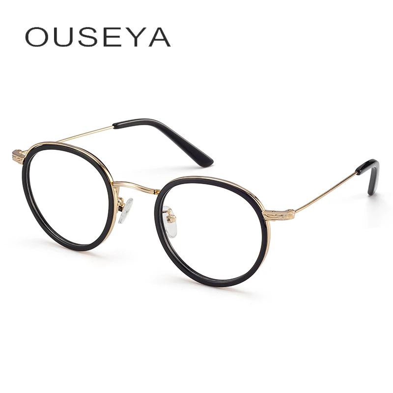 Женские большие очки из ацетата и металла круглые винтажные для ботаника в стиле