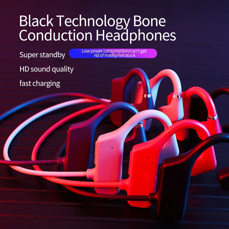 

G1 Bone Conduction Headphones Bluetooth-compatible Wireless Headset Waterproof Comfortable Wear Open Ear Hook Sports Earphones