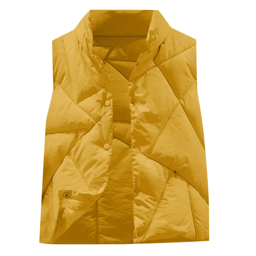 

2019 Winter New Fashion Women Warm Outwear Stand Neck Sleeveless Pockets Vintage Oversize Coats Z107