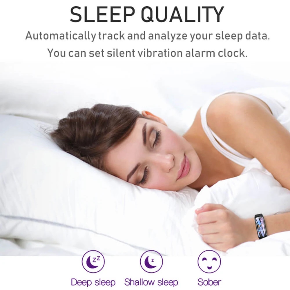 IP67 водонепроницаемый смарт браслет часы температура тела монитор сна фитнес