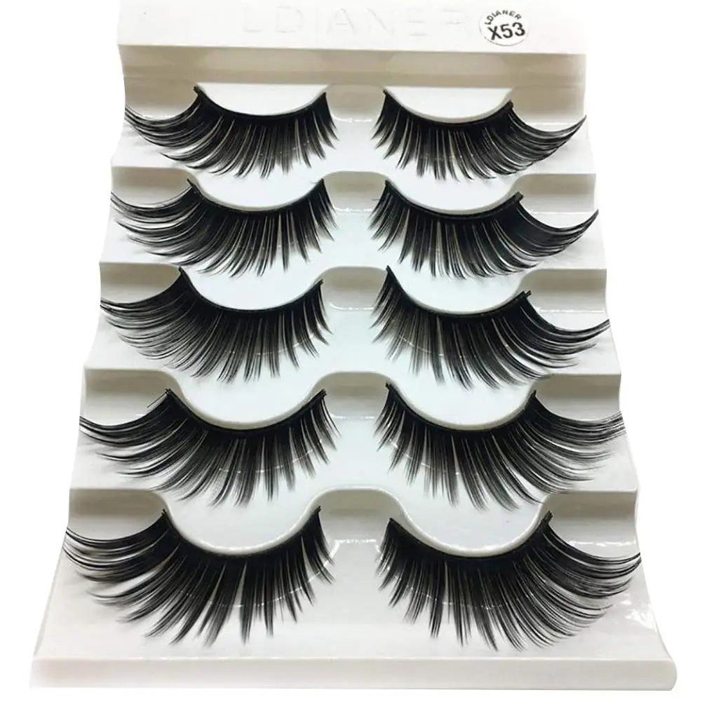 5 пар женские очаровательные накладные ресницы макияж для глаз длинные толстые