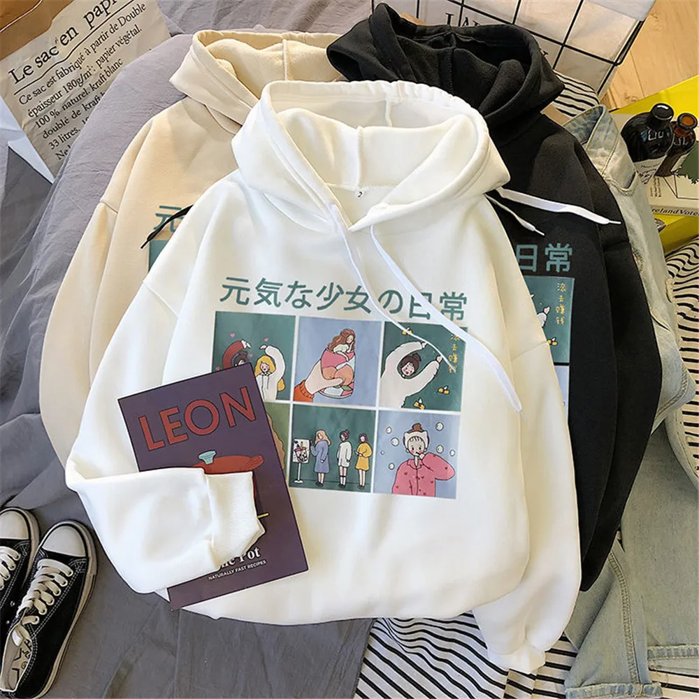 

Cool Cartoon Sweatshirt Women Oversize Clothes Autumn Gothic Hoodie Kawaii Hip Hop Japan Cute Hooded Hoodie Streetwear Female