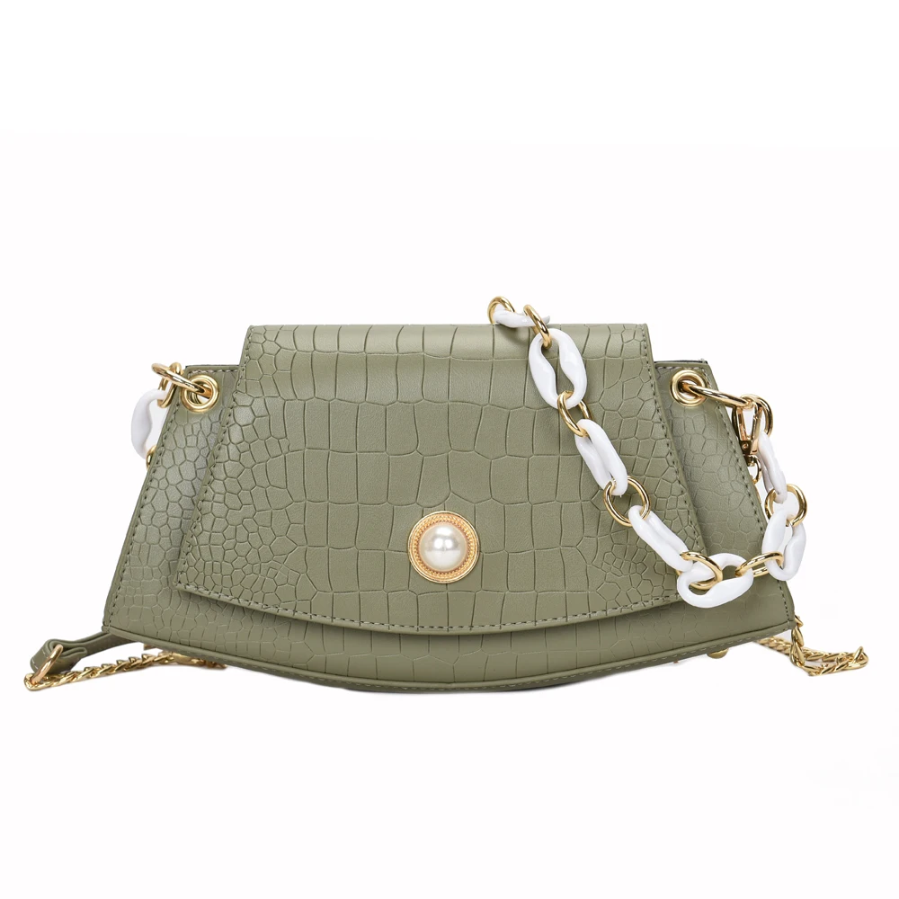 

Small Fresh Crossbody Bags For Women 2021 New Fashion Shoulder Bag Female Summer Green Simple Handbag PU Leather Waterproof