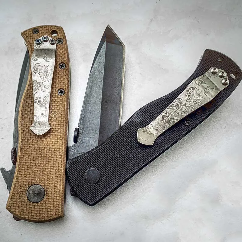 

Koi design TC4 Back Clip Knife Titanium Alloy ZT CNC Emerson CQC Custom Made Pocket CN